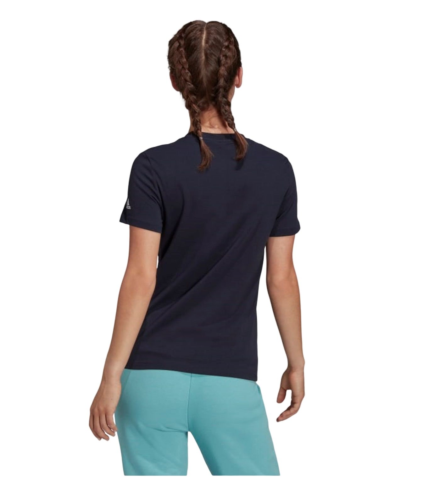 Camiseta Adidas Essentials Slim Logo Feminino - Matinho Azul 1