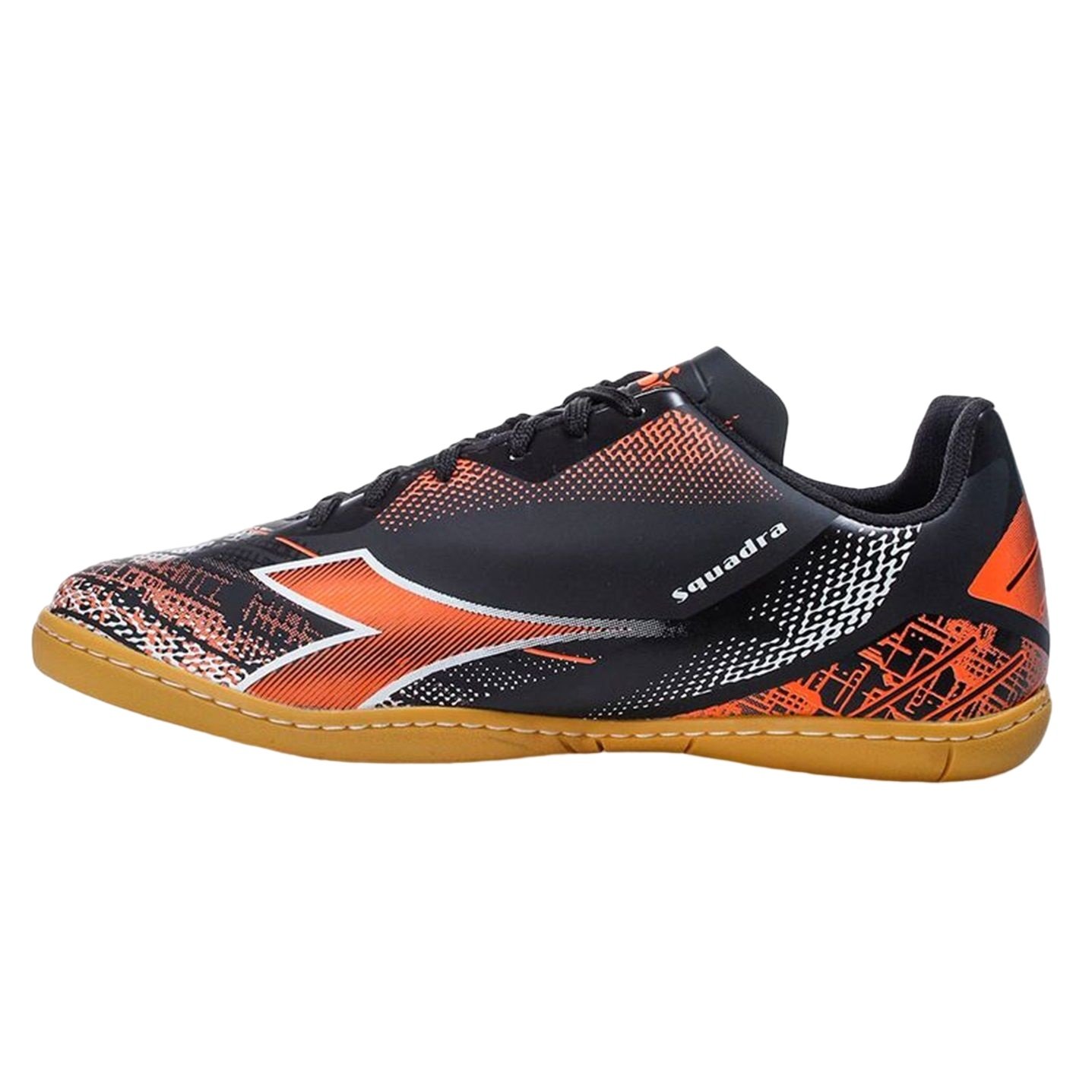 Chuteira Diadora Futsal Squadra Masculino - Preto e Laranja Multicores 2