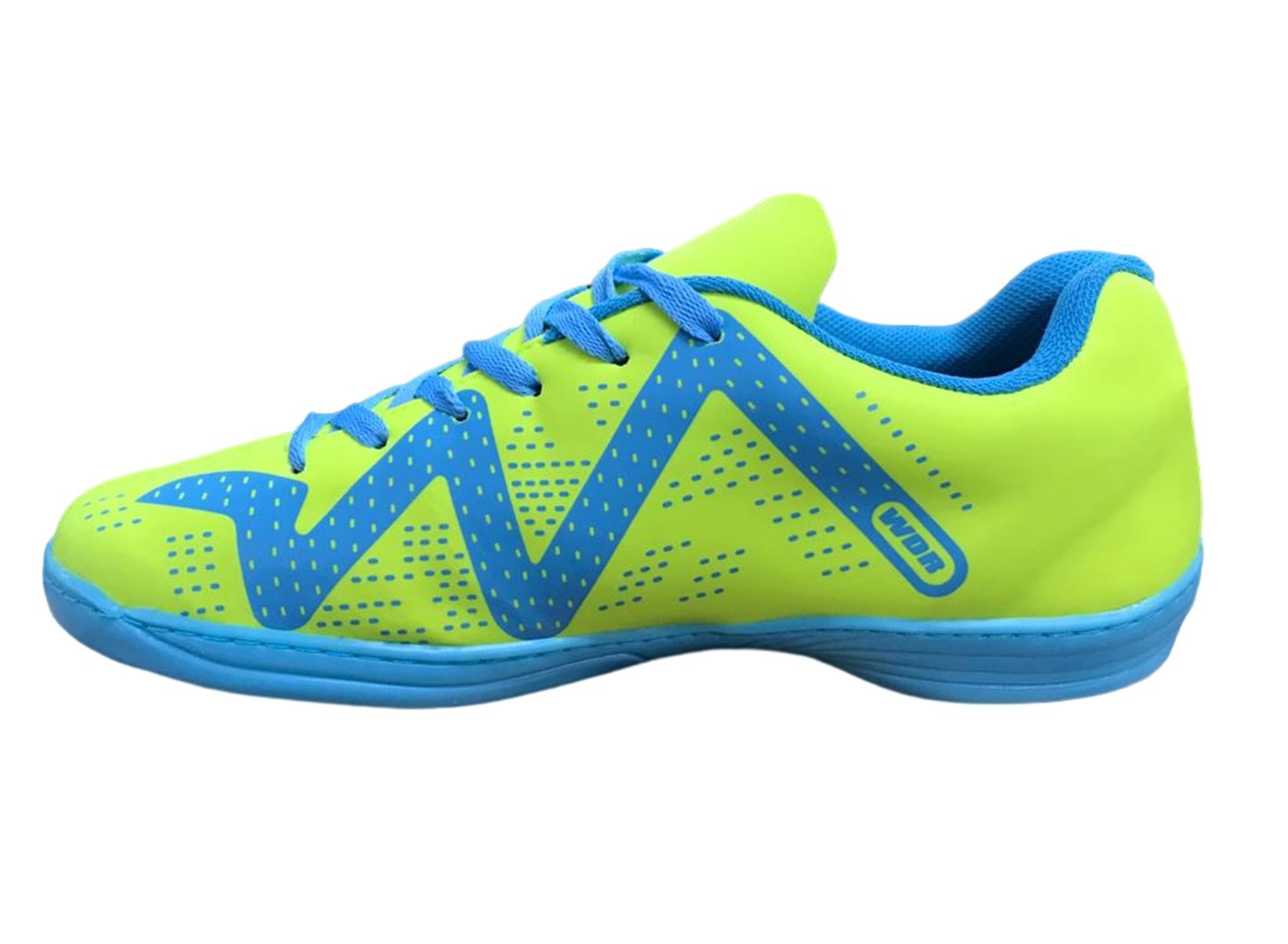 Chuteira Wonder Futsal Eros Indoor Masculino - Limão e Azul Verde/Azul 2
