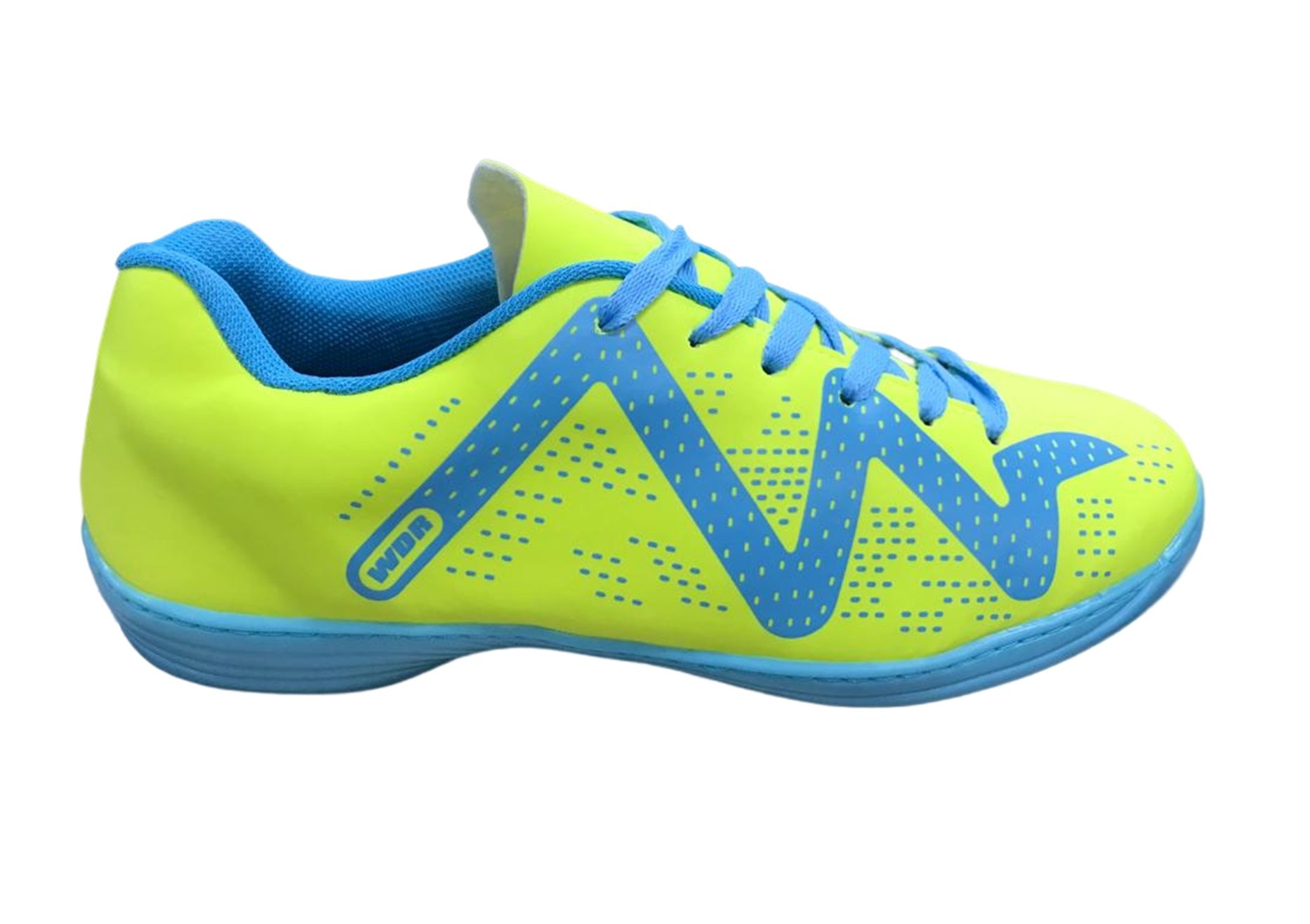 Chuteira Wonder Futsal Eros Indoor Juvenil - Limão e Azul Multicores 1