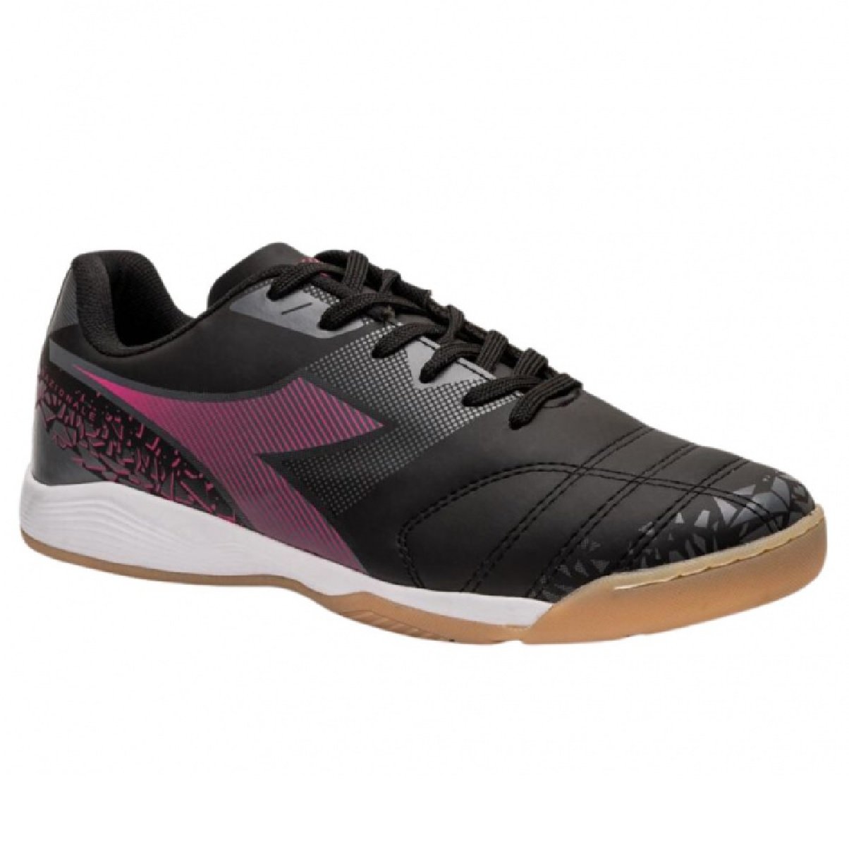 Chuteira Diadora Futsal Nazionale Elite Masculino - Grafite e Rosa Preto 1