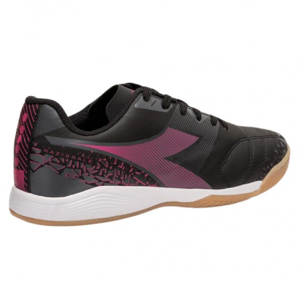 Chuteira Diadora Futsal Nazionale Elite Masculino - Grafite e Rosa Preto 3