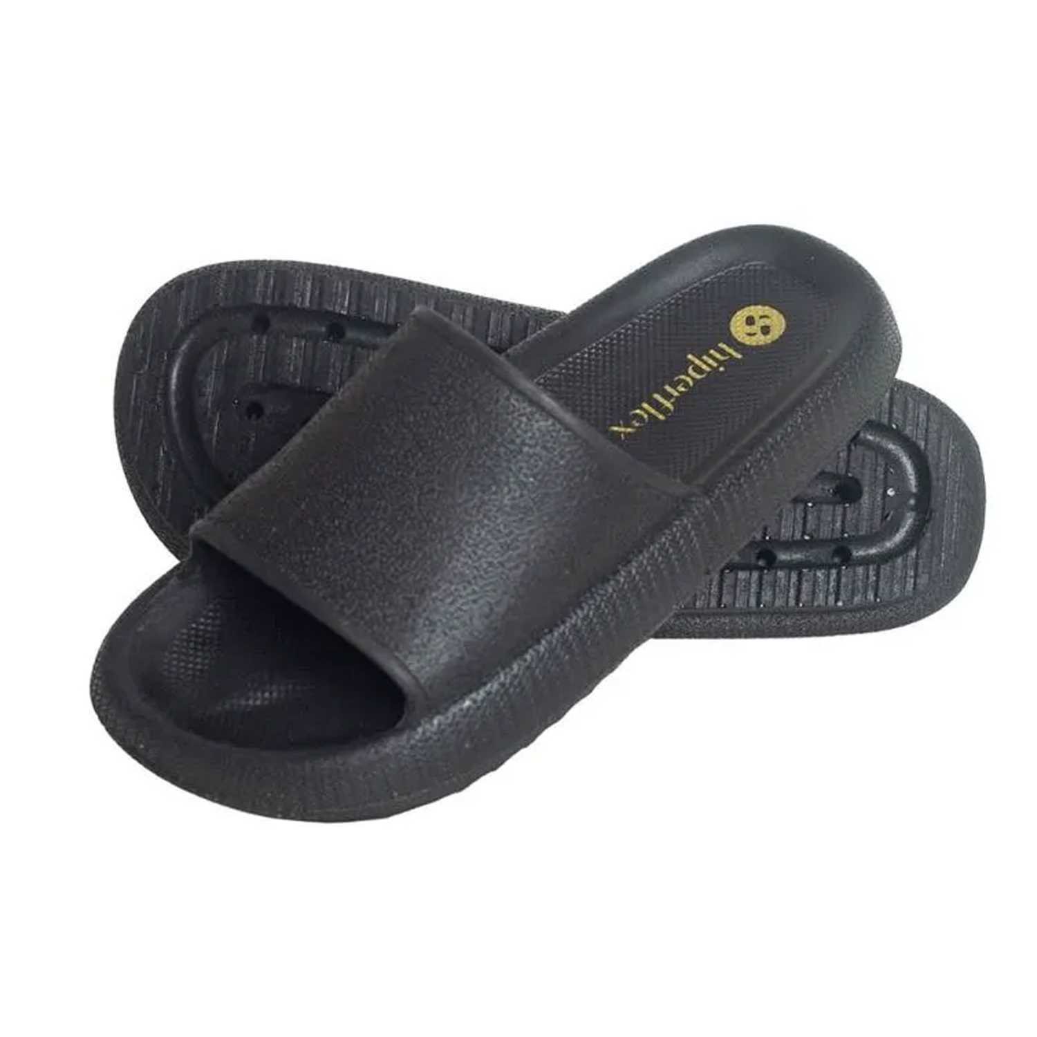Chinelo Hiperflex Slide Soft Monocolor Masculino - Preto Preto 2