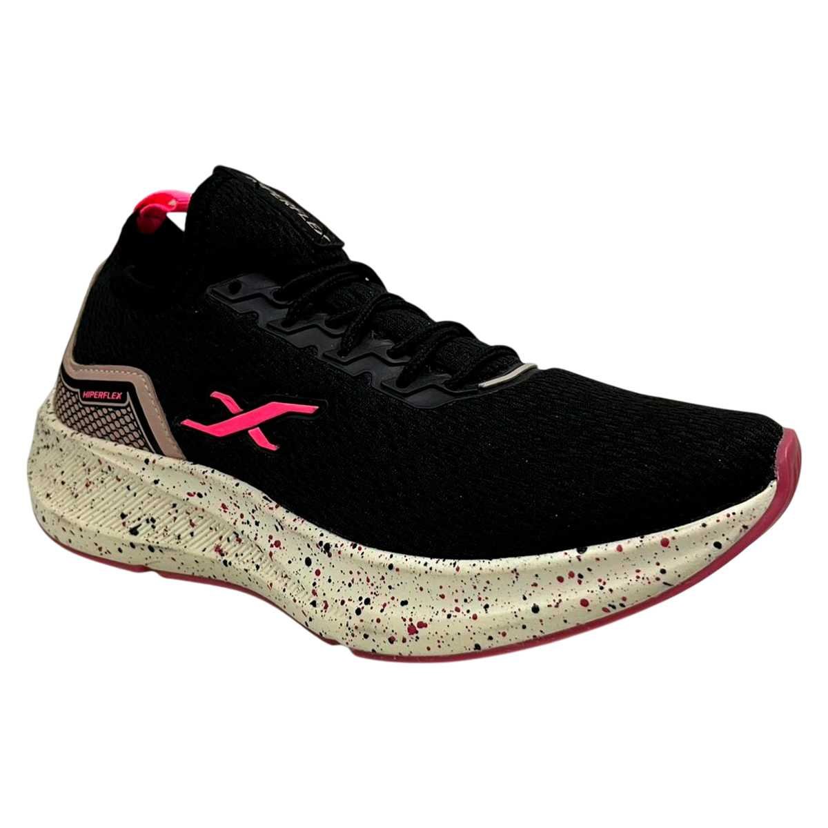 Tênis Hiperflex Calce Fácil HIP140E Feminino - Preto e Pink Preto 2