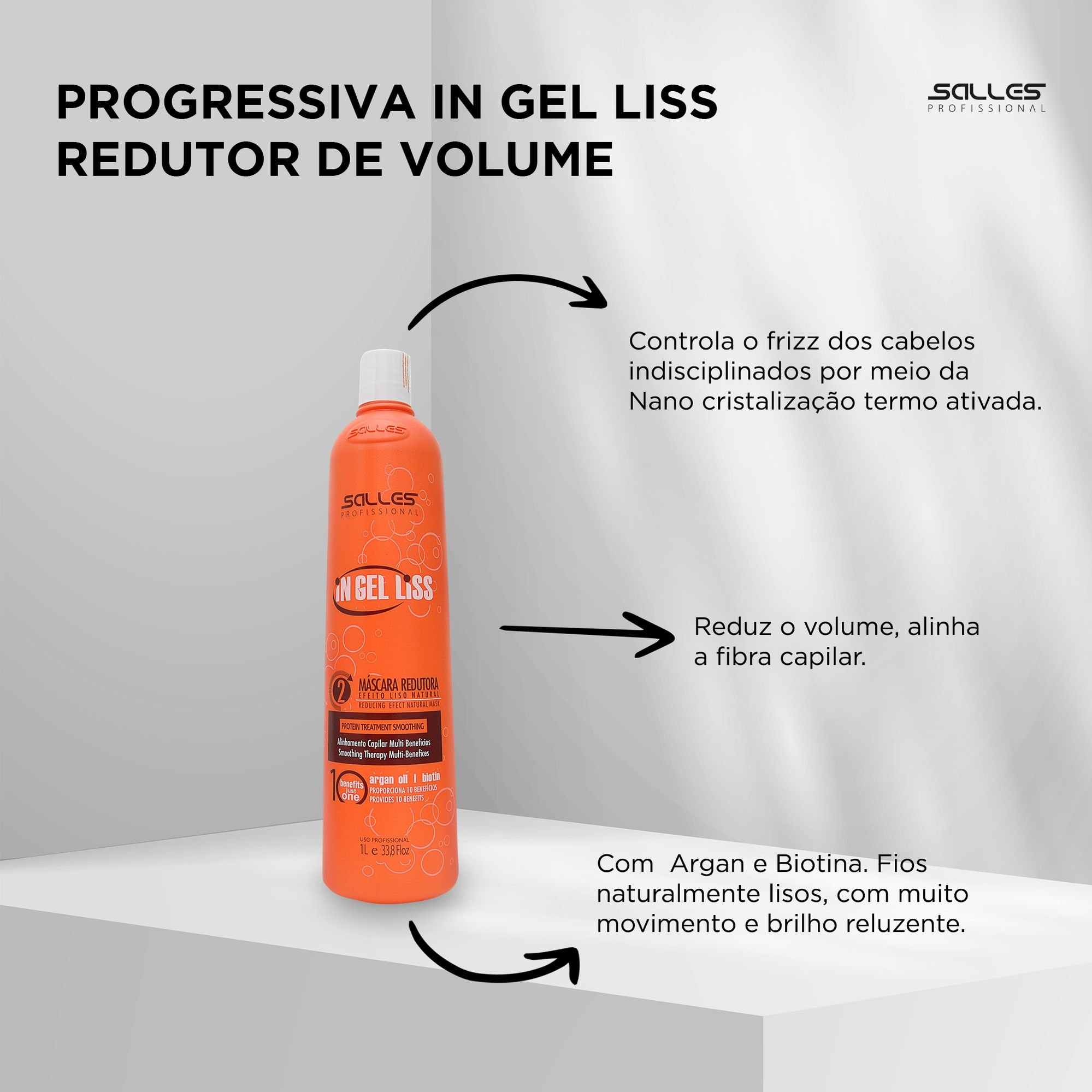 Progressiva In Gel Liss Salles Profissional 1lt 1L 2