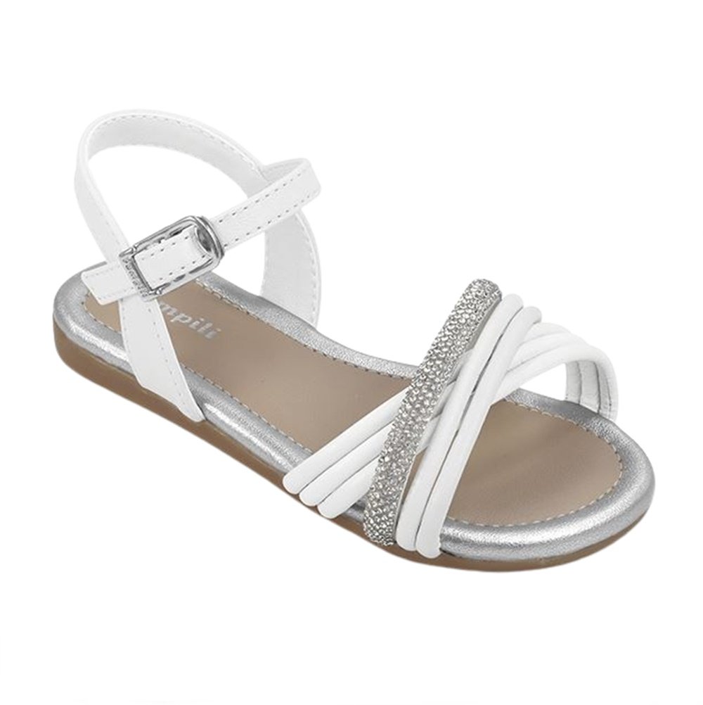 Pampili Sandalia Mili Com Tira Em Strass Branco Branco 1
