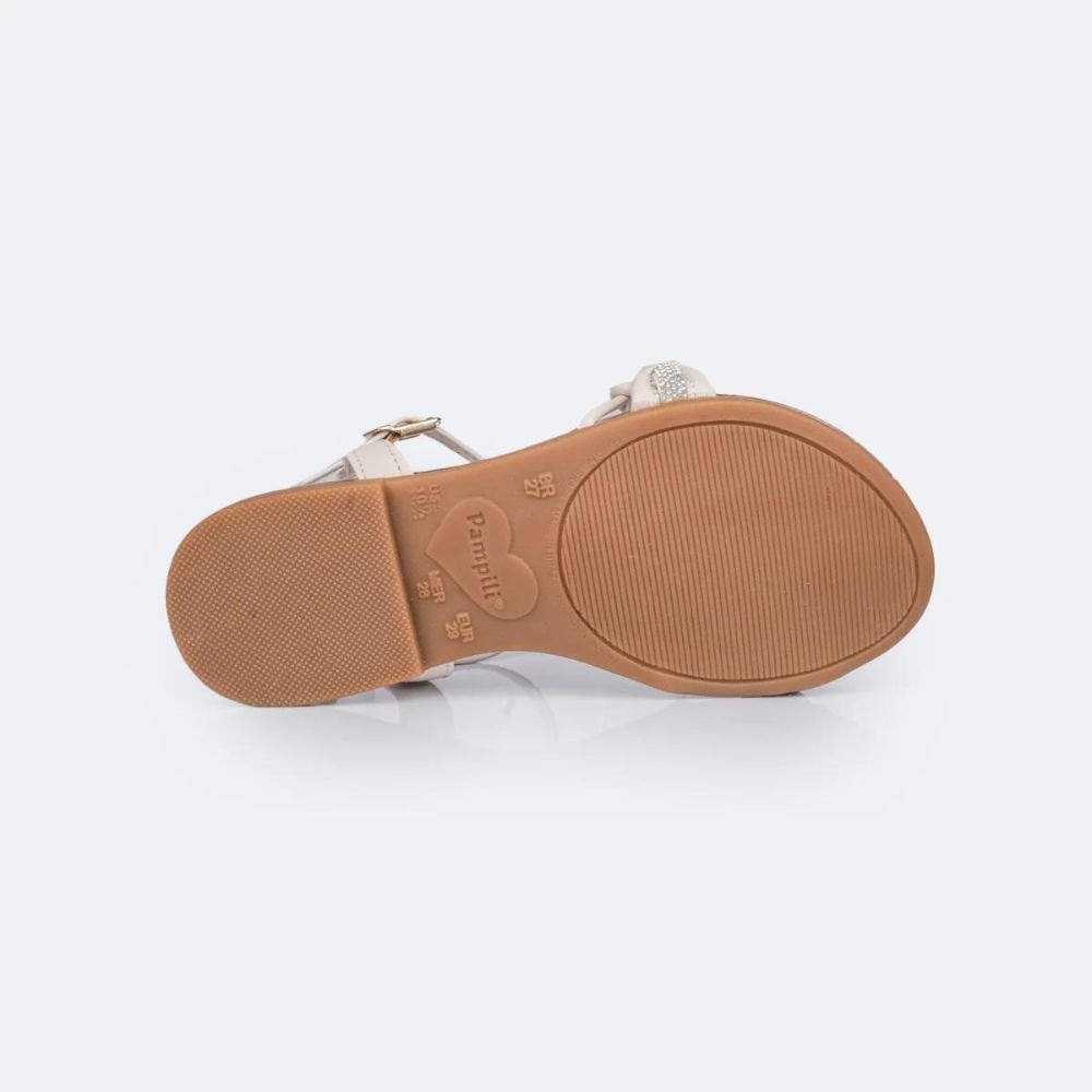 Pampili Sandalia Cherrie Com Laço Areia Bege 5