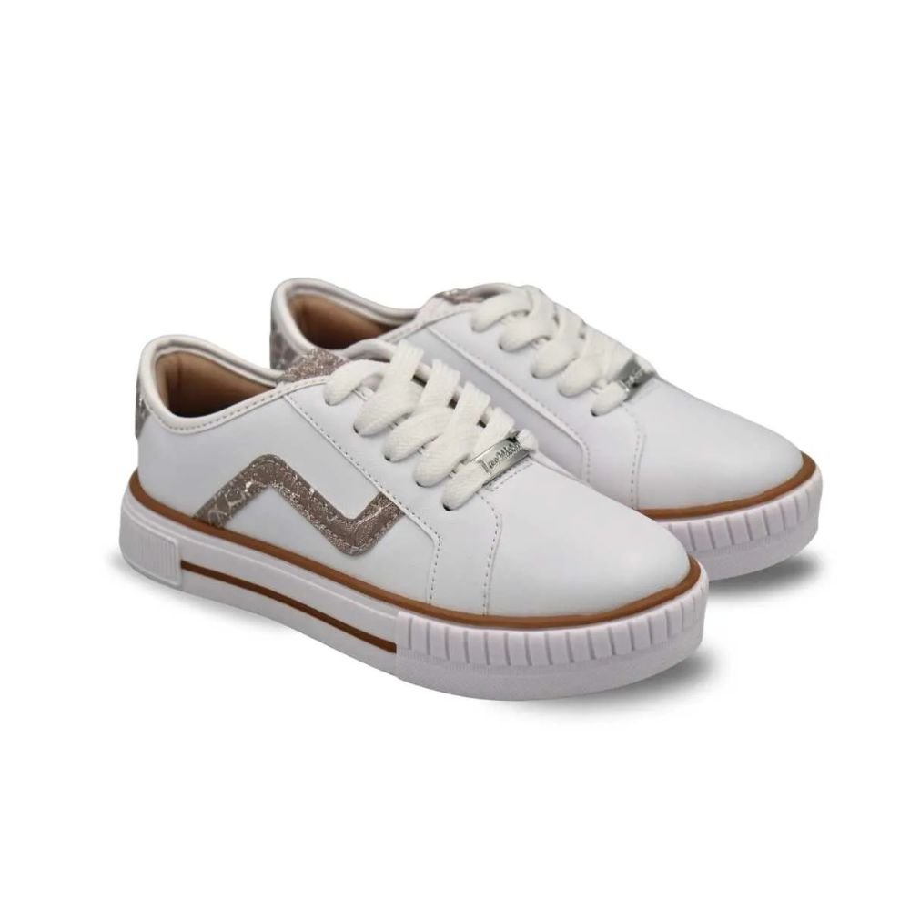 Molekinha Tenis Napa Turim Shine Snak Branco Branco 2