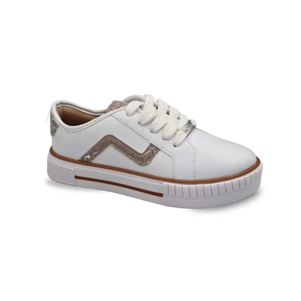 Molekinha Tenis Napa Turim Shine Snak Branco Branco 4