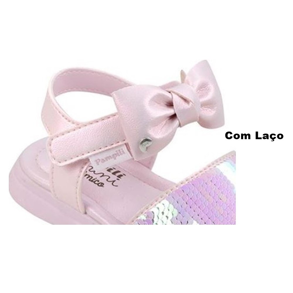 Pampili Sandalia Lili com Paete Rosa Rosa 3