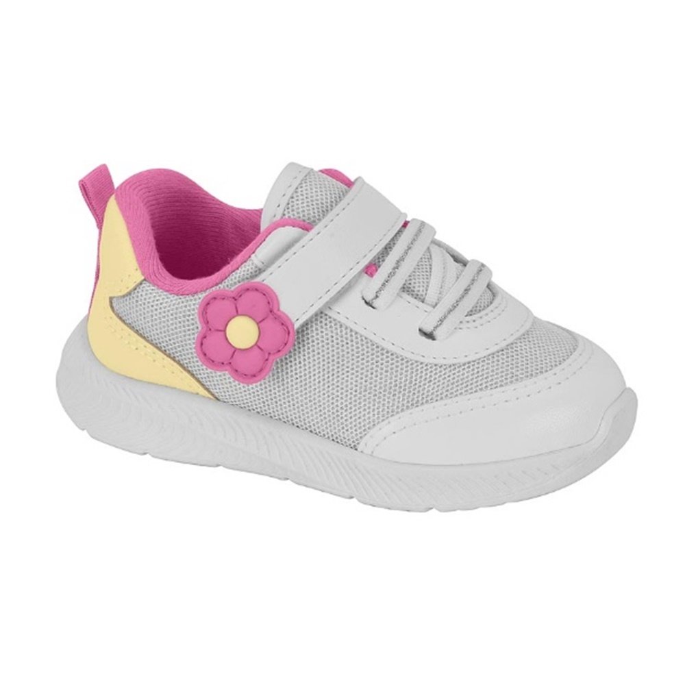 Molekinha Tenis Nylon Flat Branco Branco 1