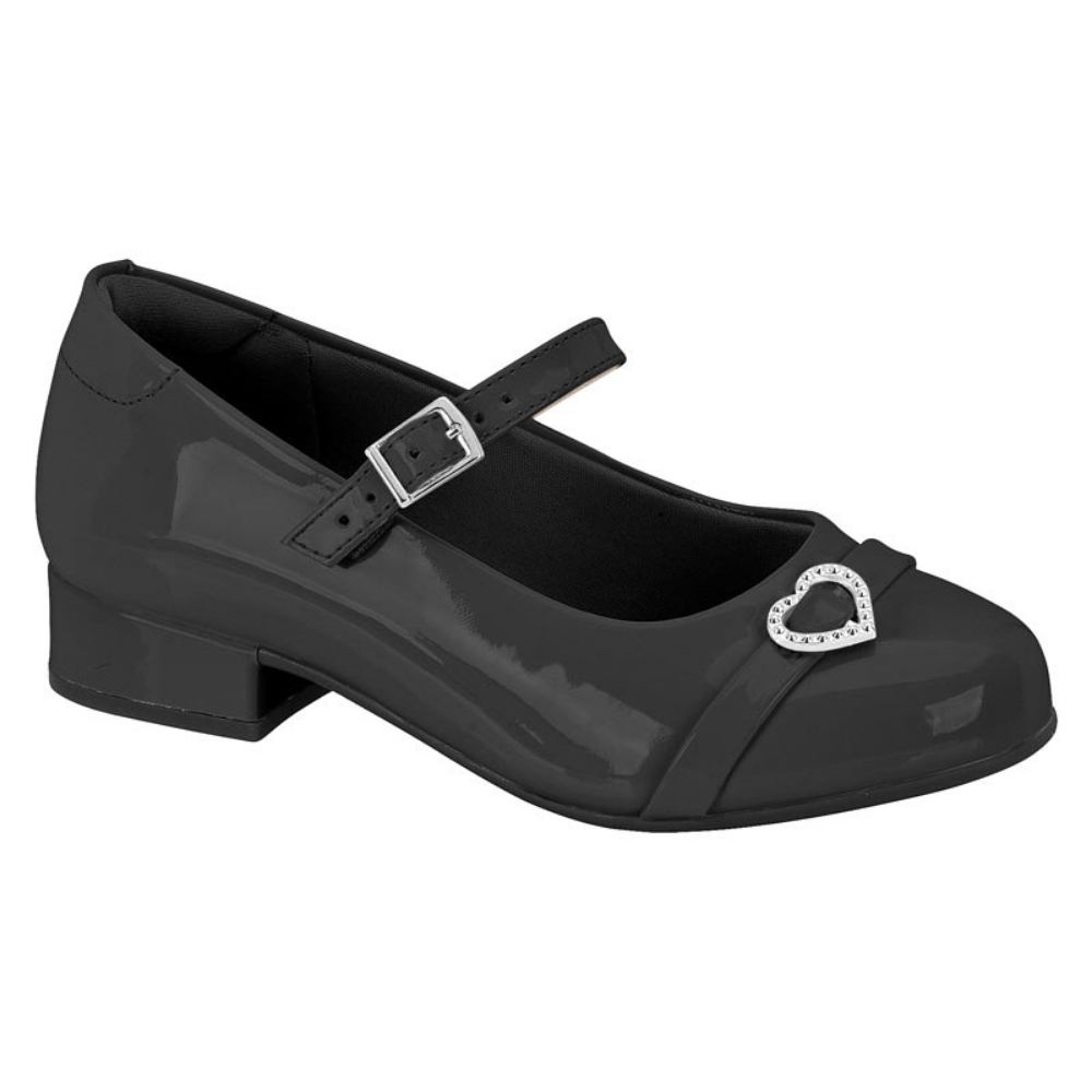 Molekinha Sapato Verniz Premium Preto Preto 1