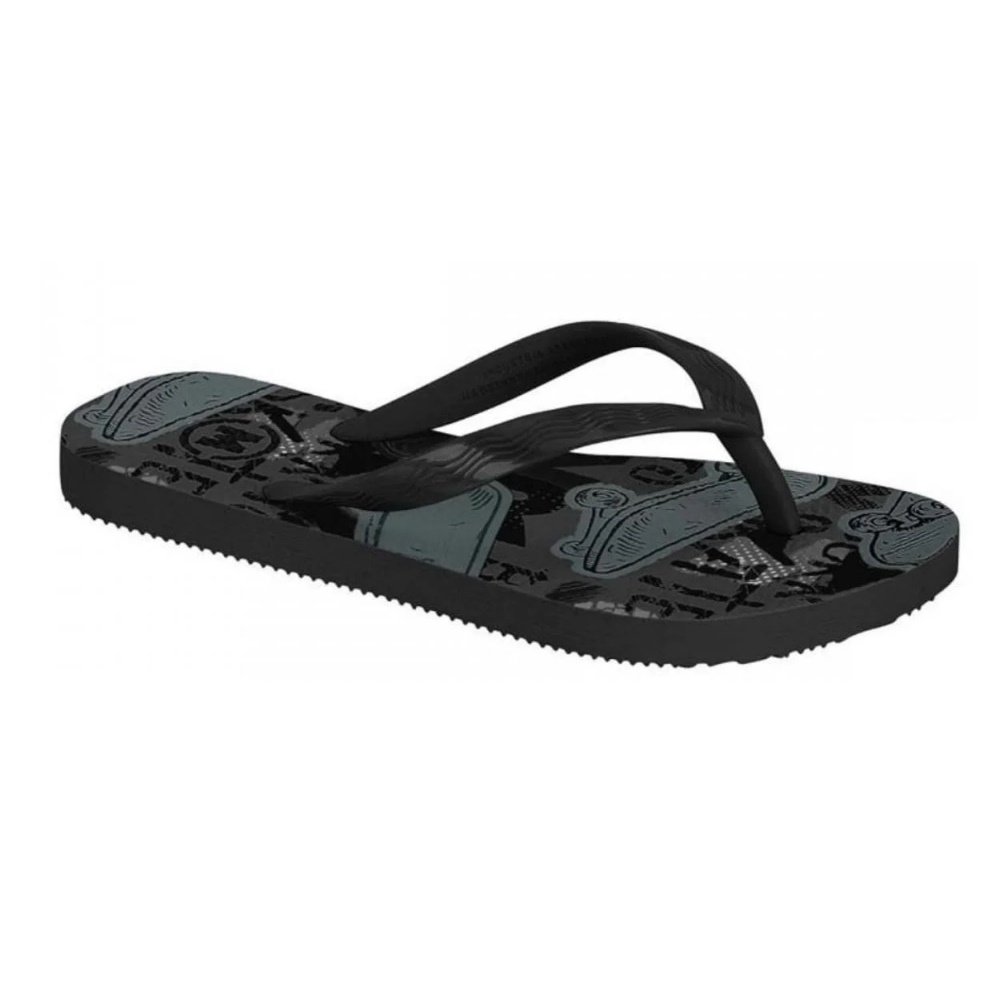 Molekinho Chinelo Estampado Skate Preto Preto 4