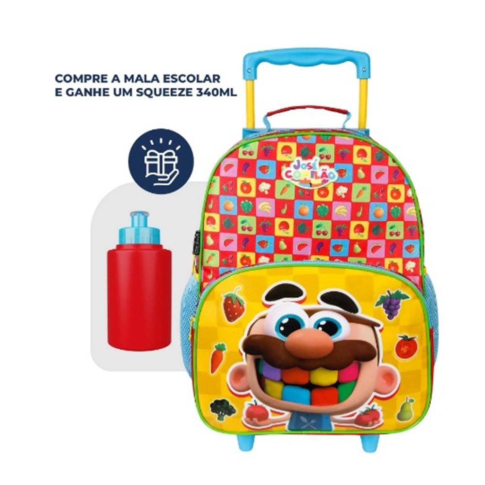 Dermiwil Mochila de Rodinhas Jose Comilao Colorido Multicores 3