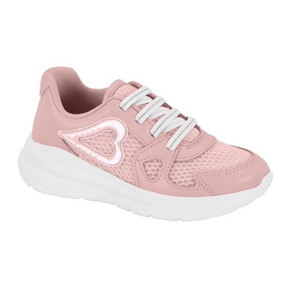 Molekinha Tenis Nylon Coracao Rosa