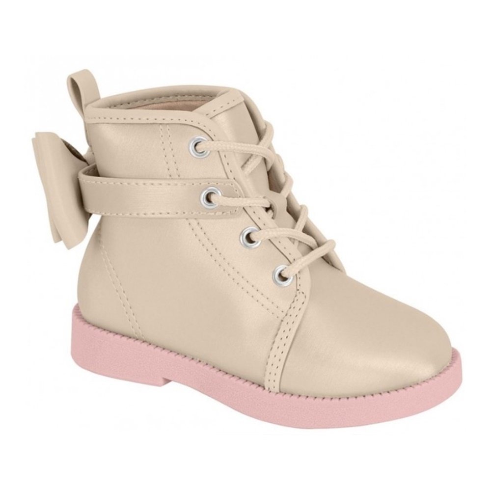 Molekinha Bota Napa Metalizado Creme