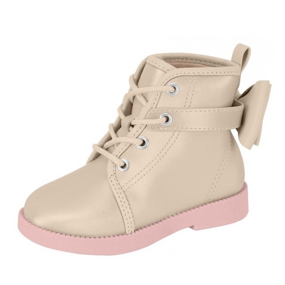 Molekinha Bota Napa Metalizado Creme Creme 2