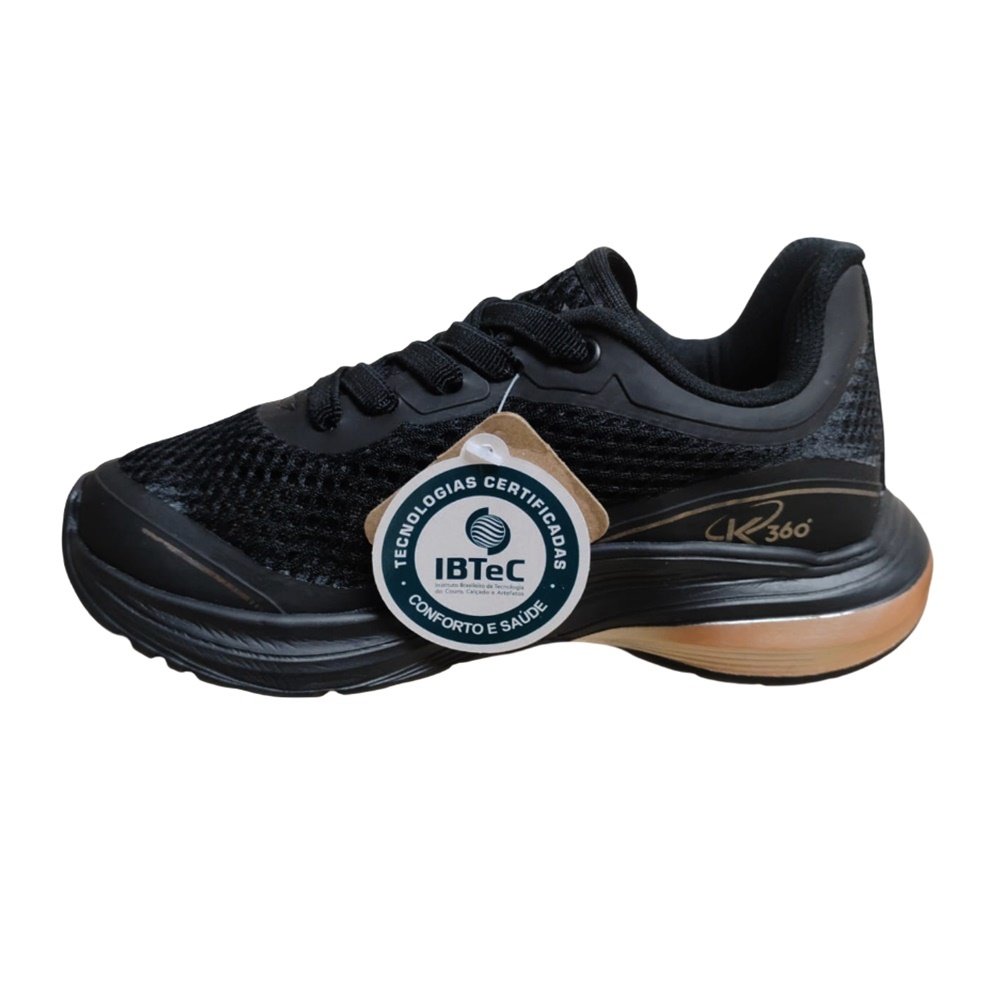 Kidy Tenis K360 Super Leve Preto Preto 2