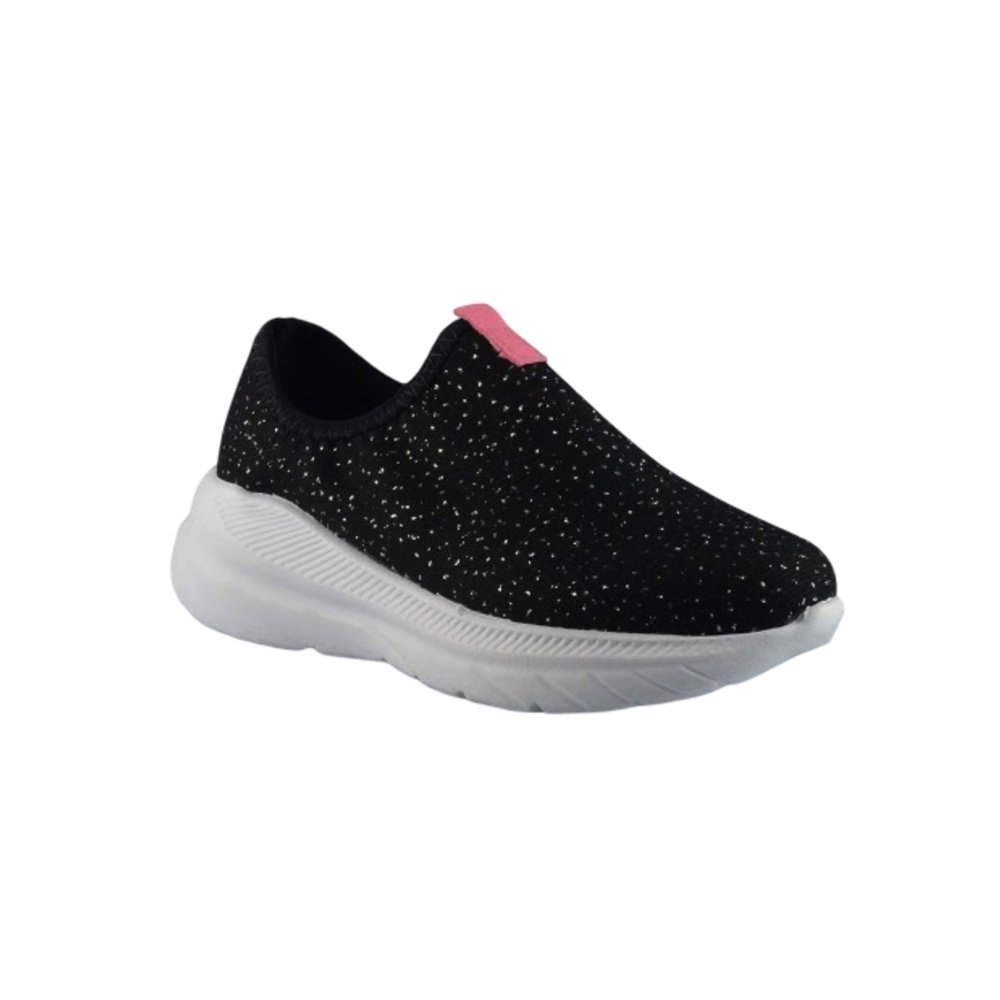 Molekinha Tenis Tecido Shine Preto