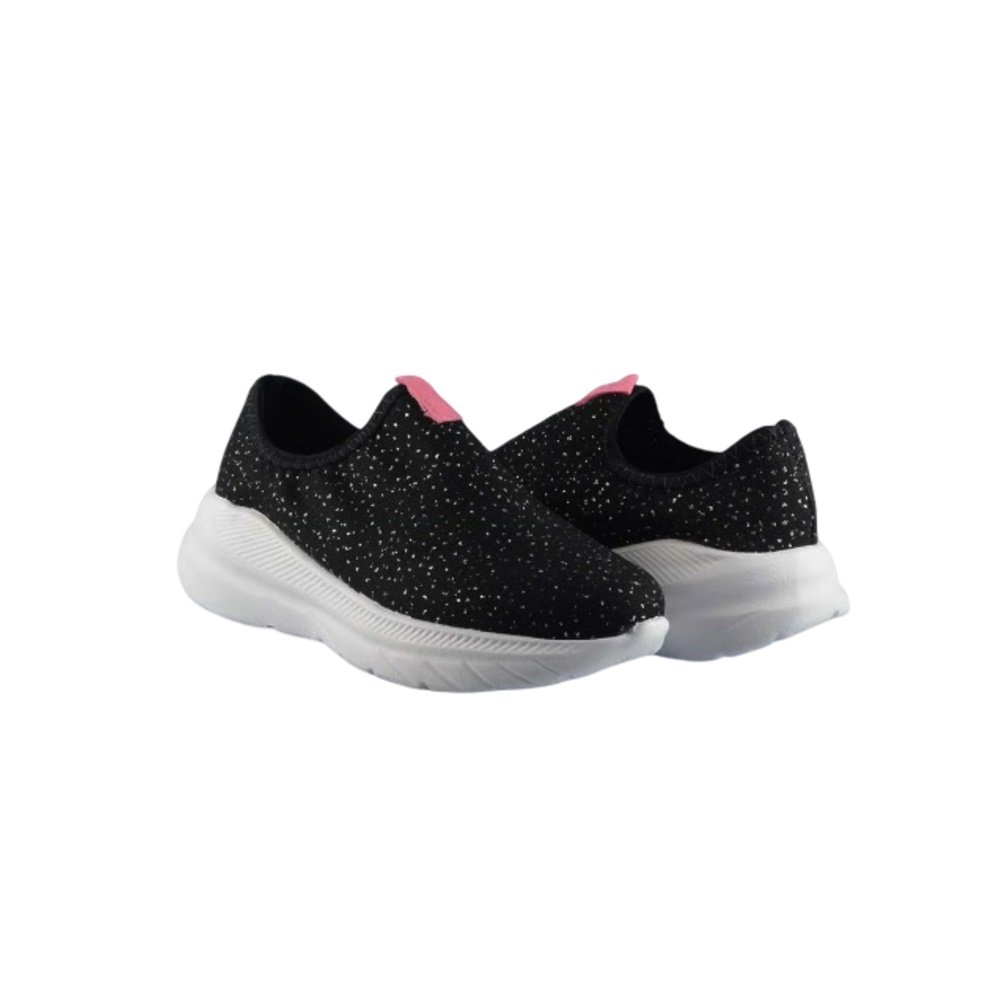 Molekinha Tenis Tecido Shine Preto Preto 3