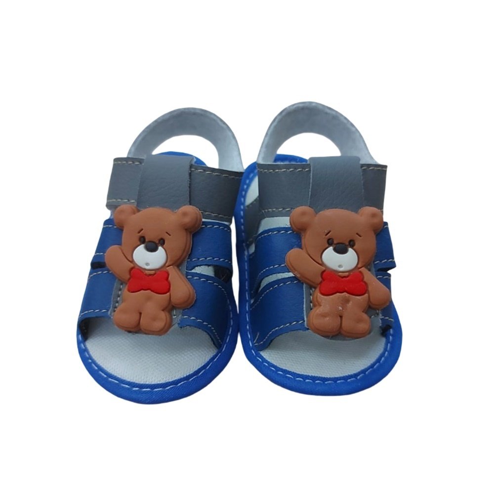 Estrelinha Baby Sandalia Baby Aplique Ursinho Ted Azul Azul 2