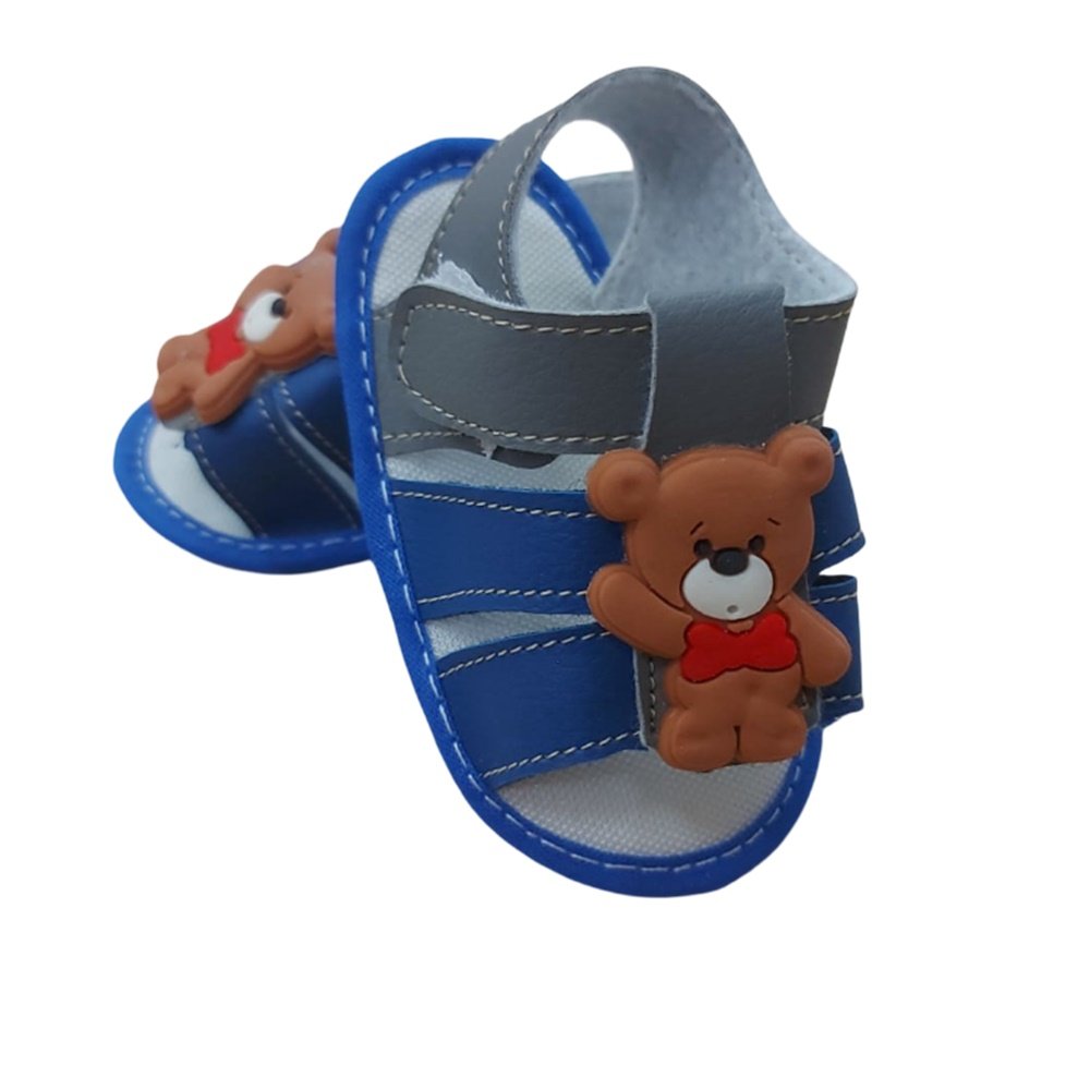 Estrelinha Baby Sandalia Baby Aplique Ursinho Ted Azul Azul 3