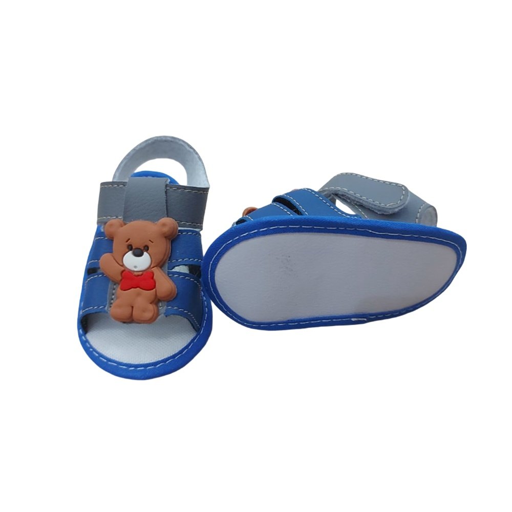 Estrelinha Baby Sandalia Baby Aplique Ursinho Ted Azul Azul 4