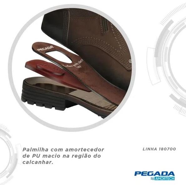Coturno Masculino Casual Rústico em Couro Pegada 180745 Marrom 5