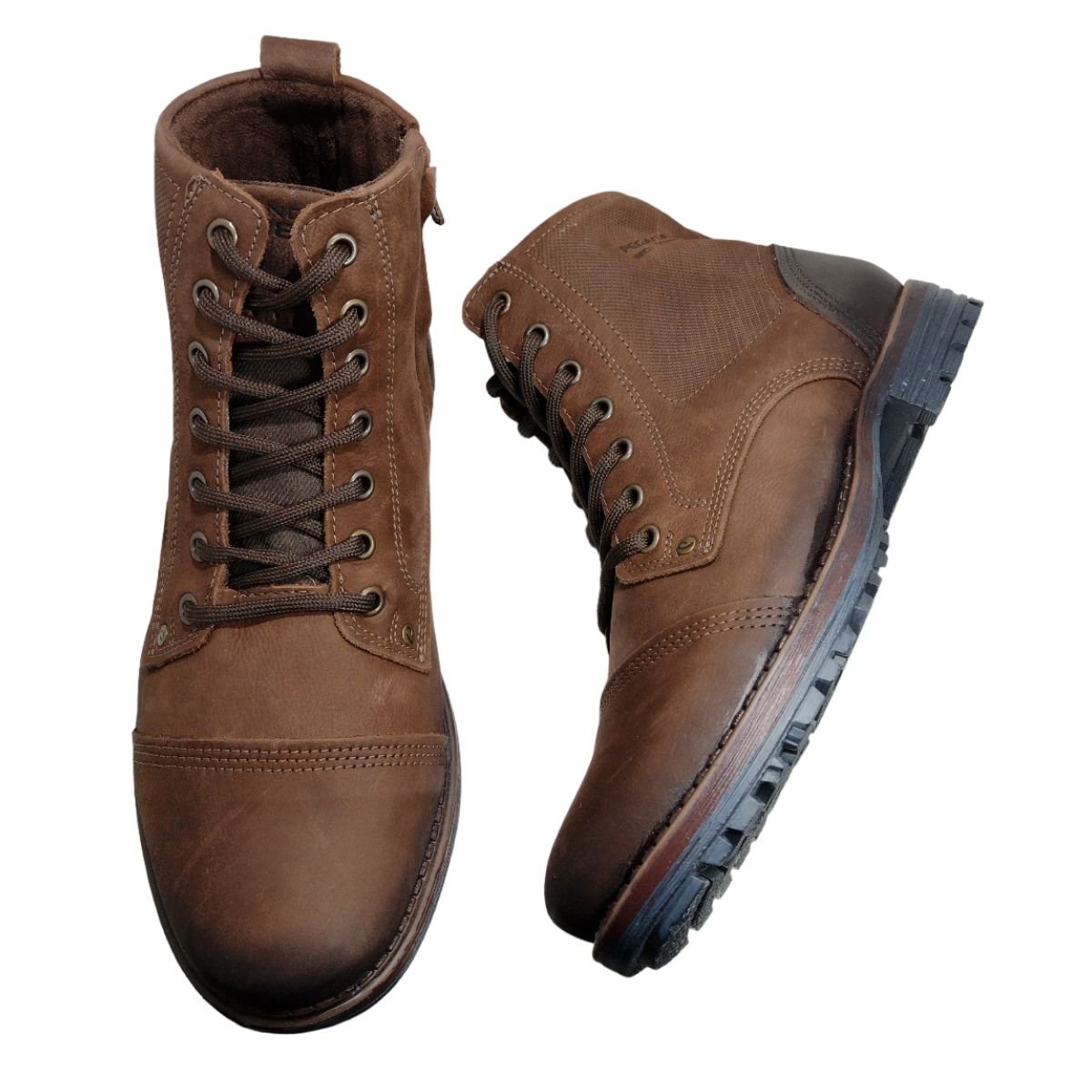 Bota Coturno Casual Masculino em Couro Pegada 180744 Marrom 4