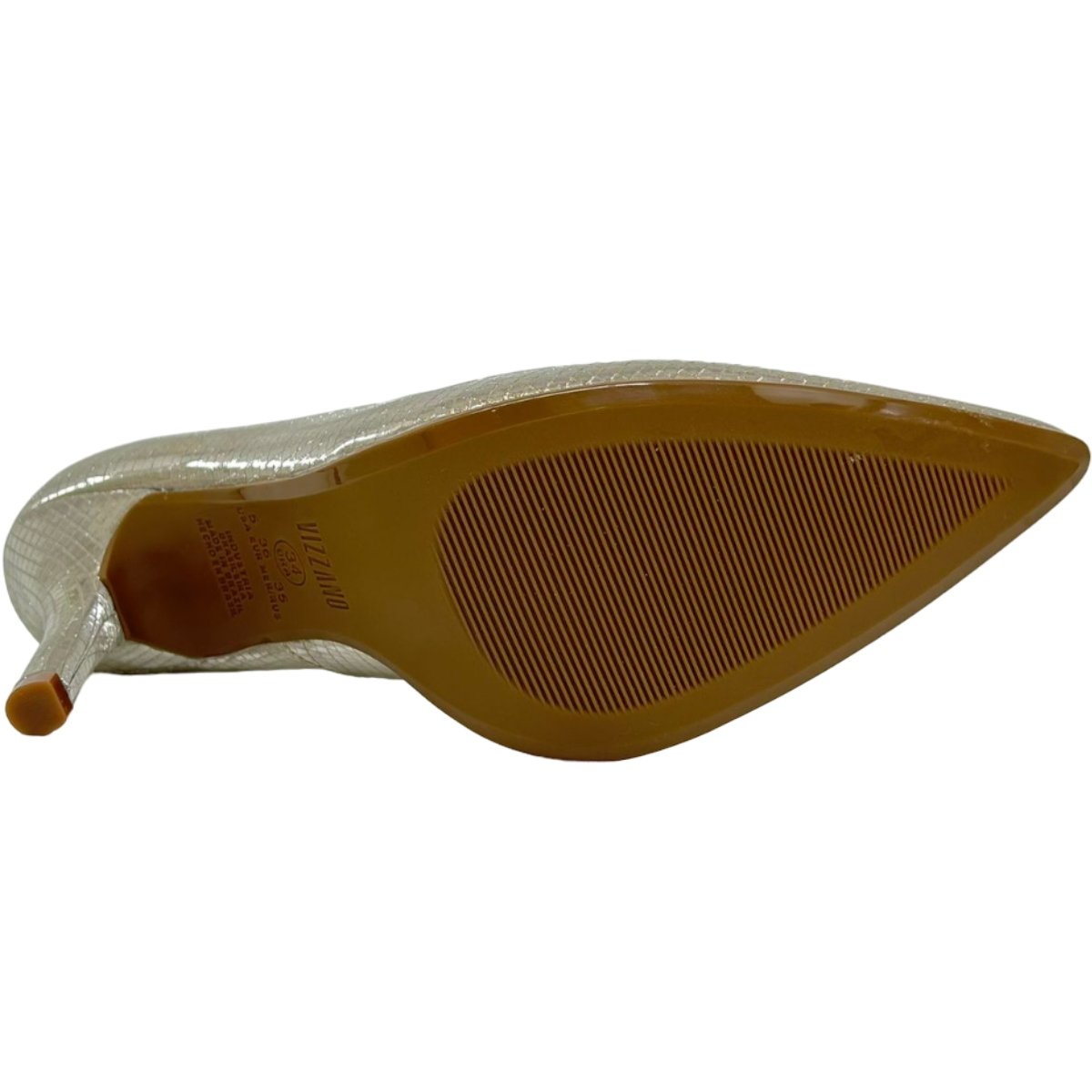 Sapato Feminino Scarpin Casual Dia a Dia Salto Alto Fino Vizzano 1184.1501 Dourado 6