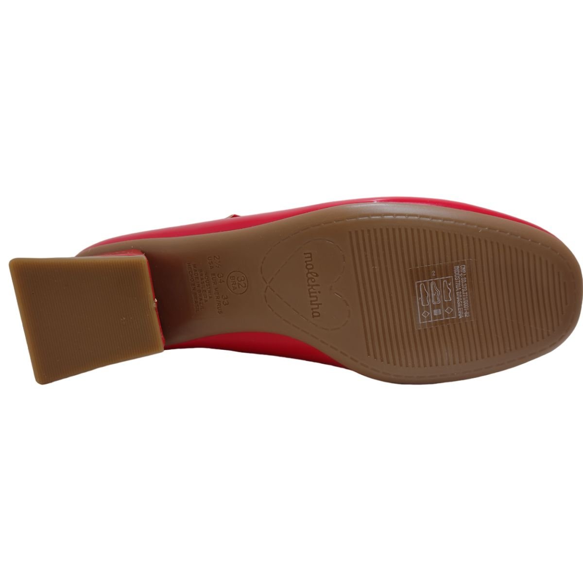 Sapato Boneca Casual Juvenil Menina Fecho Em Fivela Dia a Dia Salto Baixo Molekinha 2567.100 Vermelho 6