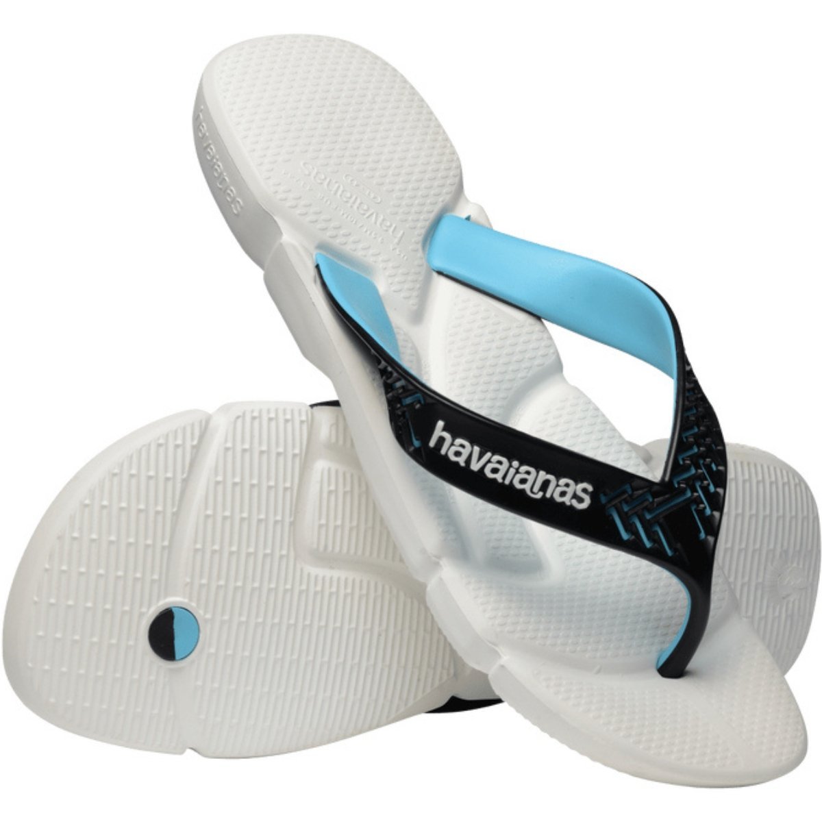 Chinelo Dedo Masculino Casual Dia a Dia Passeio Praia Verão Anatômico Conforto Havaianas Power 2.0 Branco/Preto 4