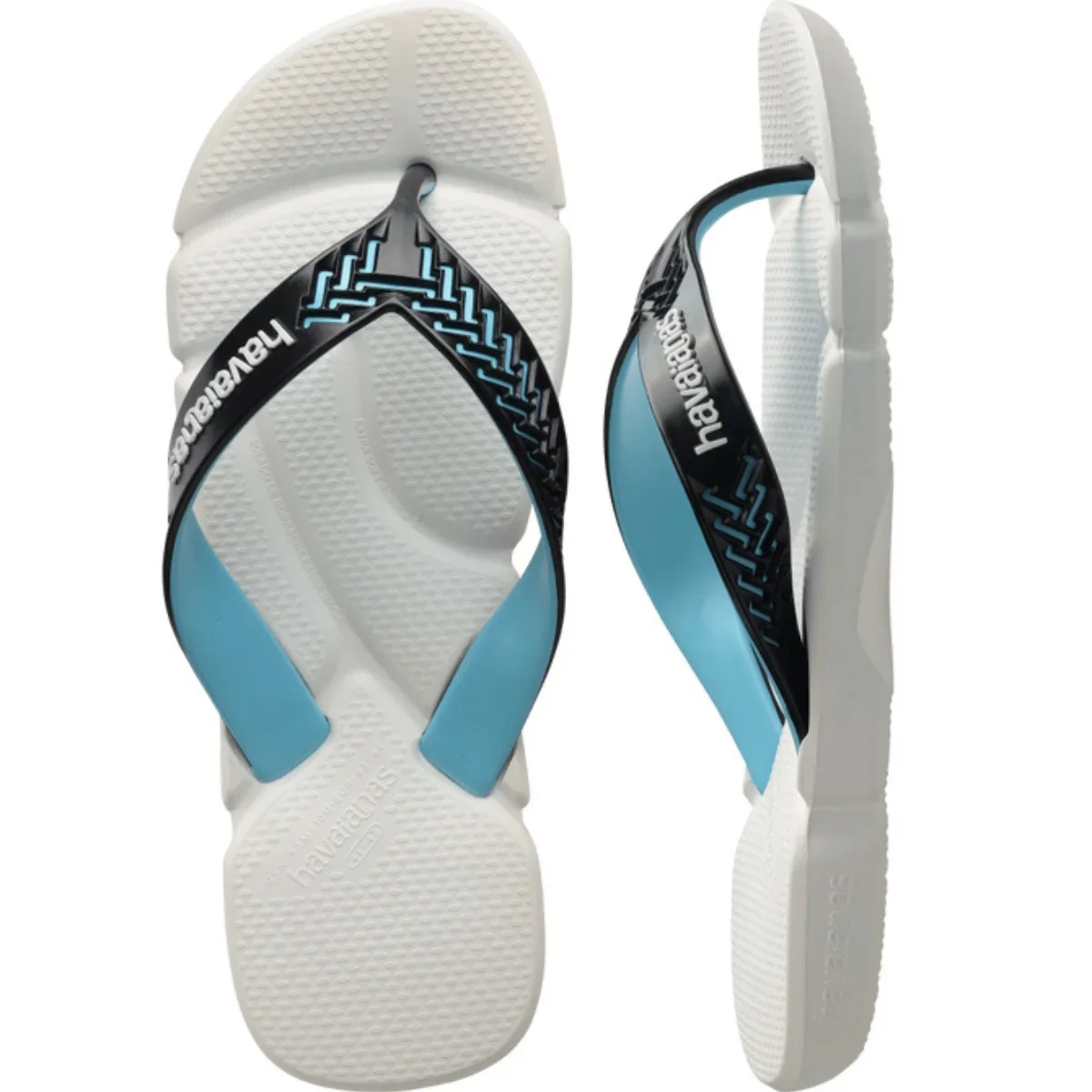 Chinelo Dedo Masculino Casual Dia a Dia Passeio Praia Verão Anatômico Conforto Havaianas Power 2.0 Branco/Preto 5
