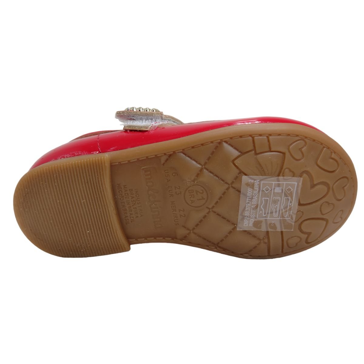 Sapatilha Casual Infantil Menina Estilo Boneca Dia a Dia Molekinha 2106.1042 Vermelho 6