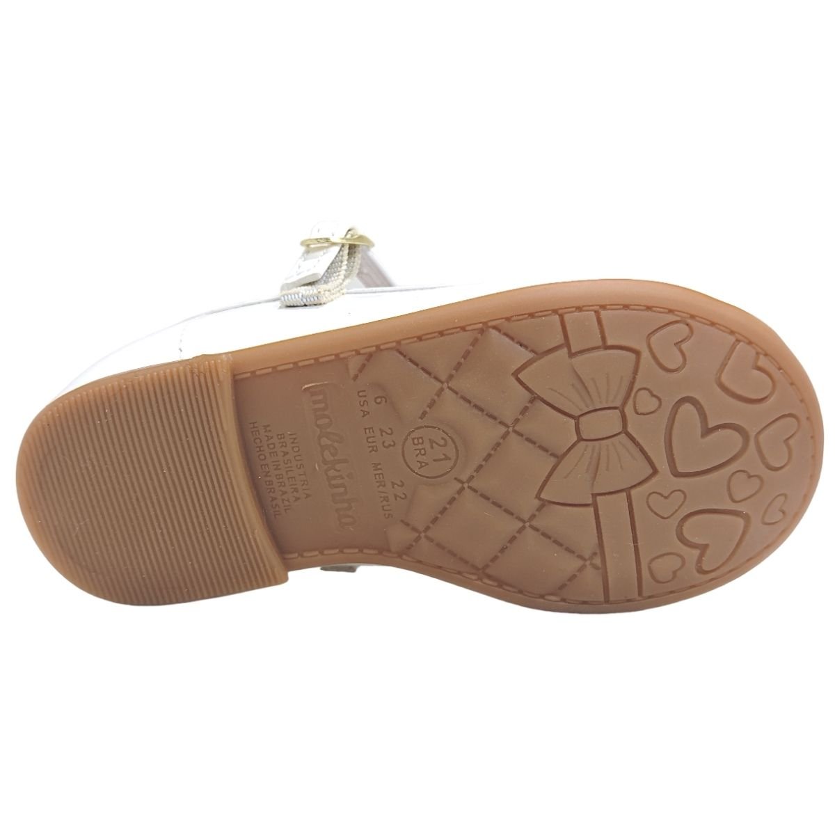 Sapatilha Infantil Casual Menina Dia a Dia Molekinha 2106.1041 Branco 6