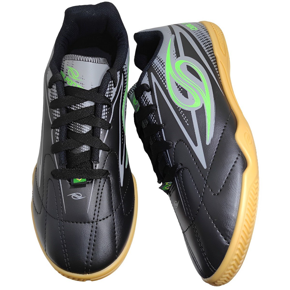 Chuteira Infantil Menino Futebol Salão Futsal Treino Jogo Dalponte Storm Preto 5