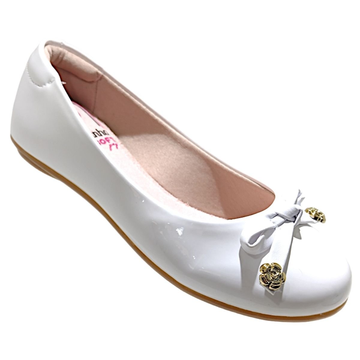 Sapatilha Casual Infantil Menina Verniz Laço Dia a Dia Molekinha 2083.1006 Branco 4