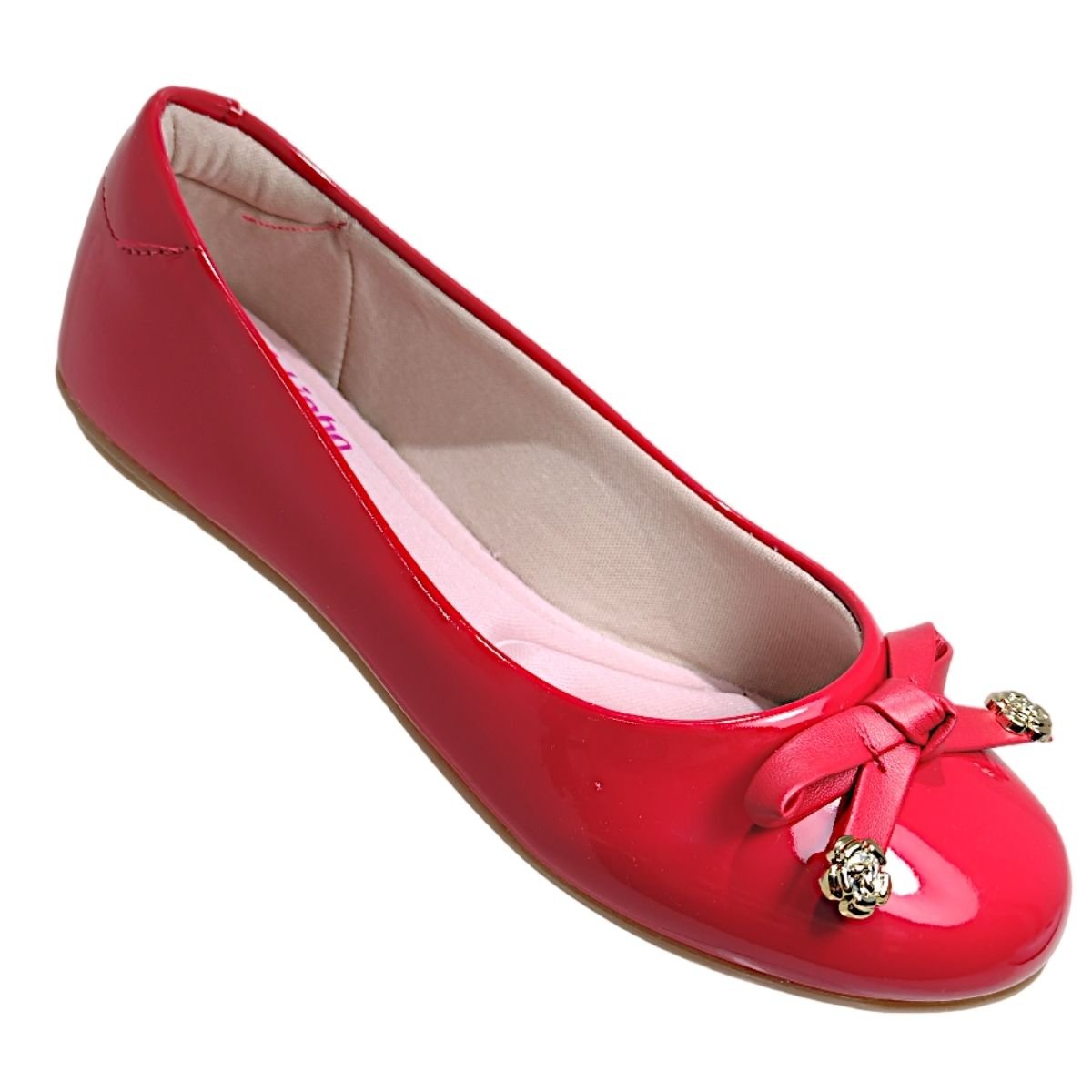 Sapatilha Casual Infantil Menina Verniz Laço Dia a Dia Molekinha 2083.1006 Vermelho 4