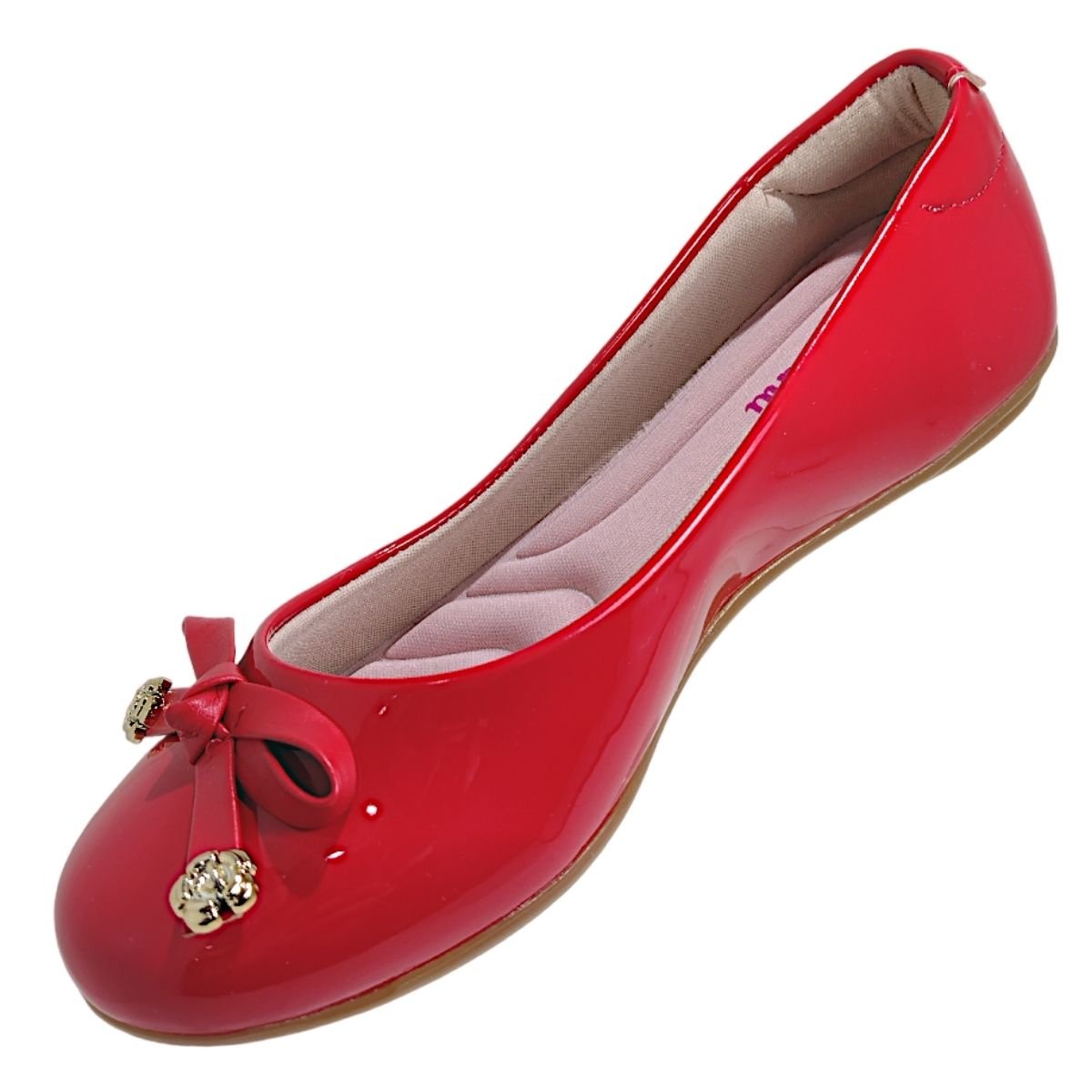 Sapatilha Casual Infantil Menina Verniz Laço Dia a Dia Molekinha 2083.1006 Vermelho 5
