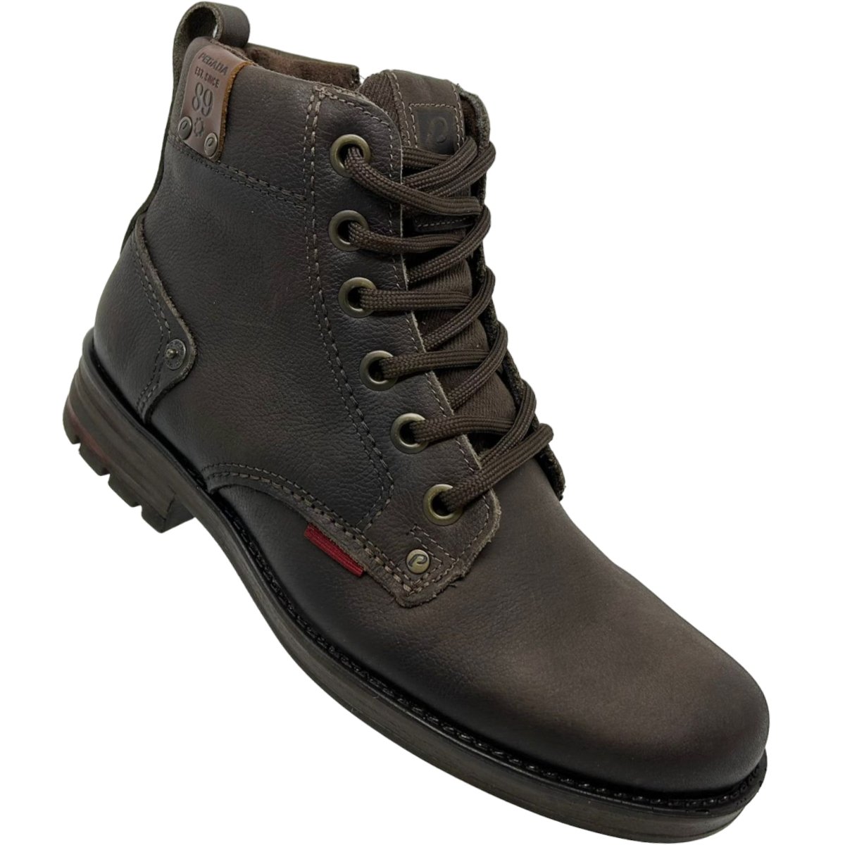 Coturno Masculino Casual em Couro Bico Redondo Amortech Pegada 181305 Marrom 3