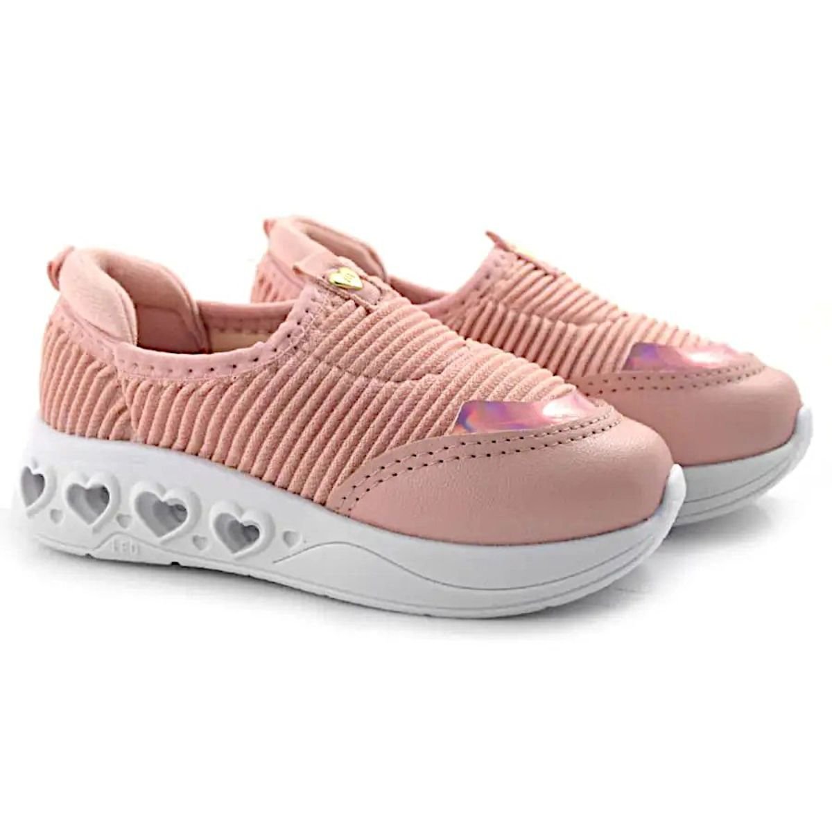 Tênis Infantil Menina Luz Led Casual Dia a Dia Molekinha 2720.109 Rosa 2