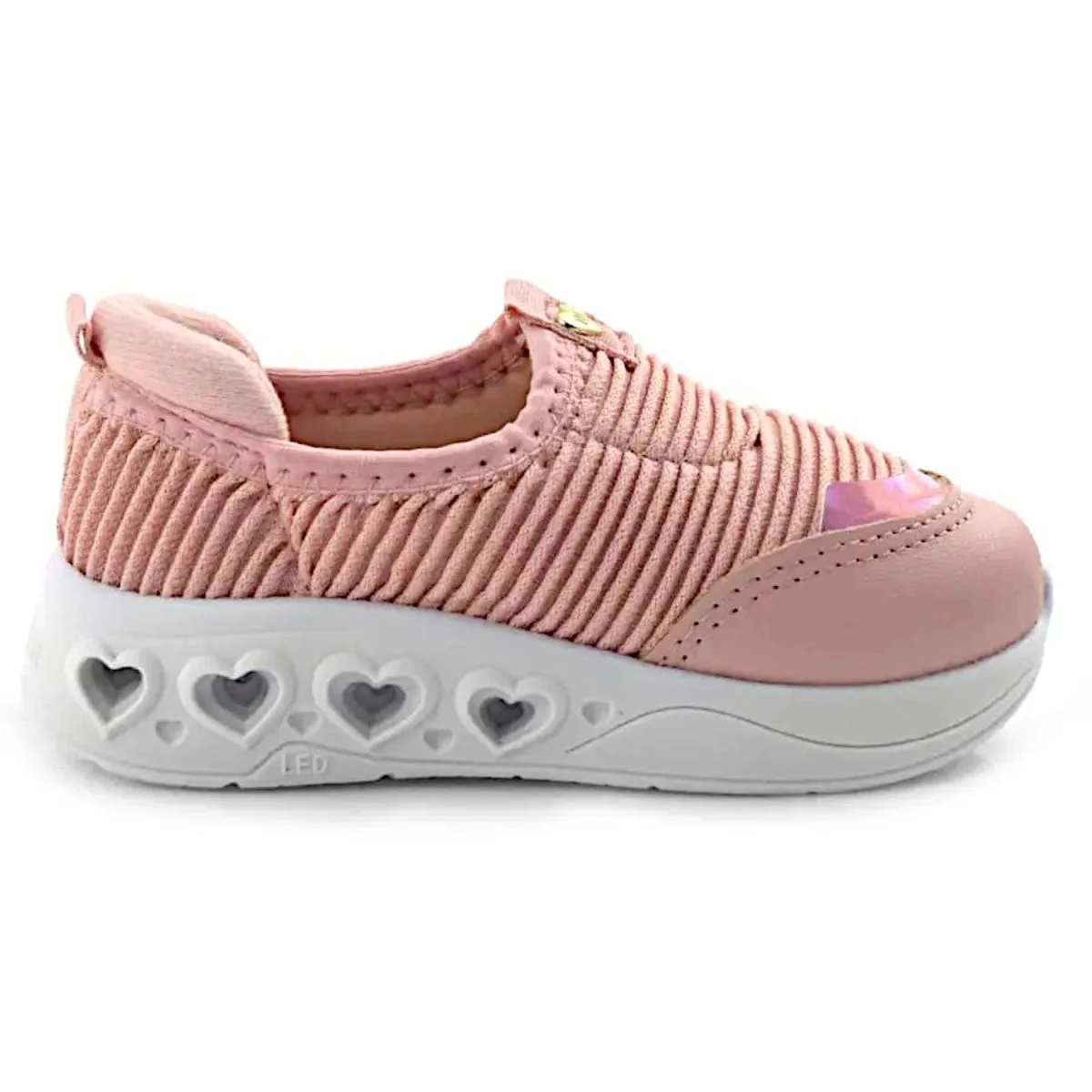 Tênis Infantil Menina Luz Led Casual Dia a Dia Molekinha 2720.109 Rosa 3