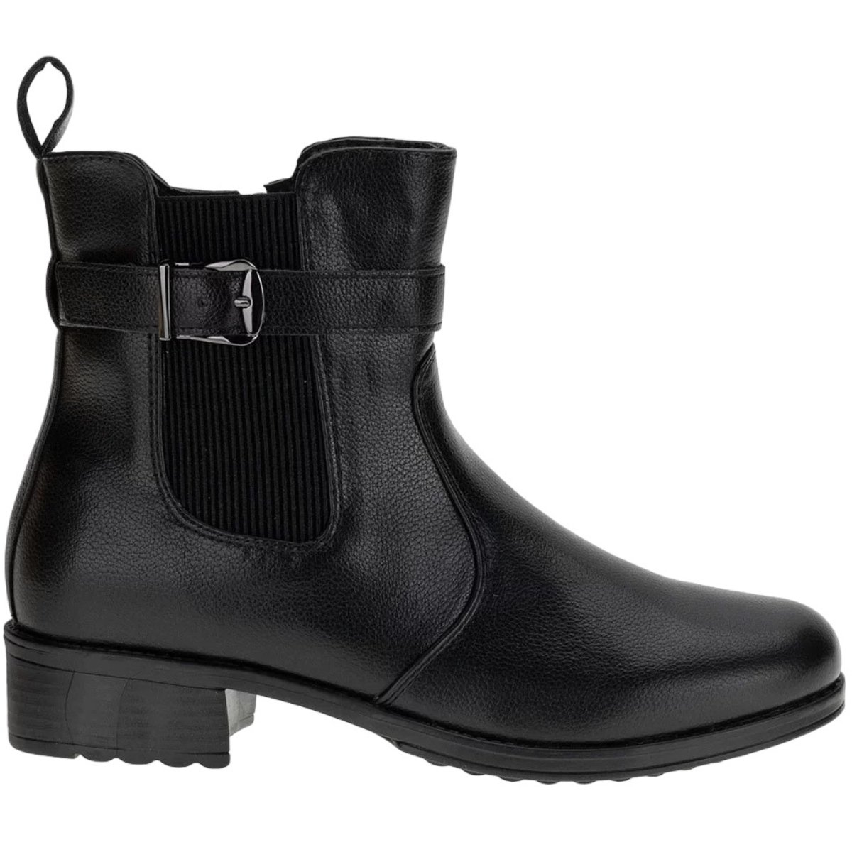 Bota Feminina Casual Salto Baixo Cano Curto Mooncity 72110 Preto 1