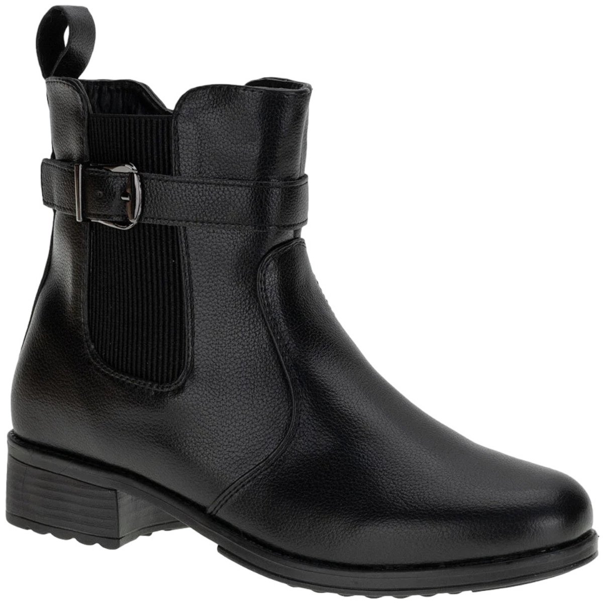 Bota Feminina Casual Salto Baixo Cano Curto Mooncity 72110 Preto 3