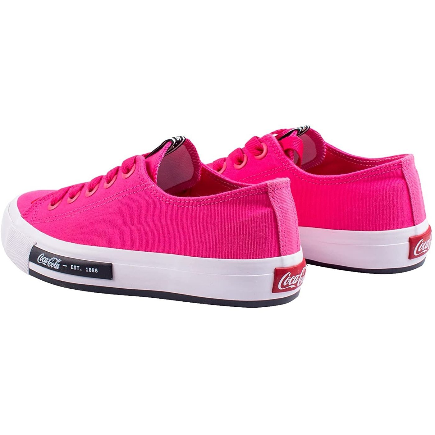 Tênis Casual Feminino Chuteirinha Lona Coca Cola CC1947 Rosa 3