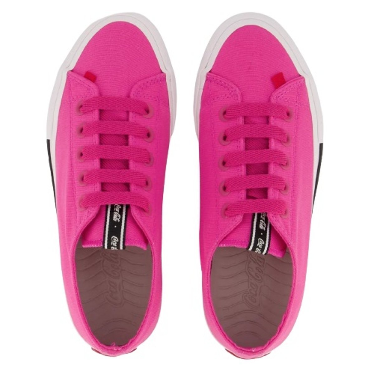 Tênis Casual Feminino Chuteirinha Lona Coca Cola CC1947 Rosa 4