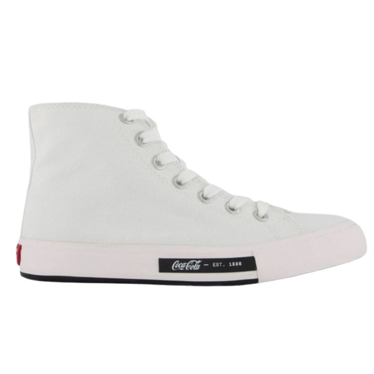Tênis Feminino Casual Botinha Lona Coca Cola CC2060 Branco 2