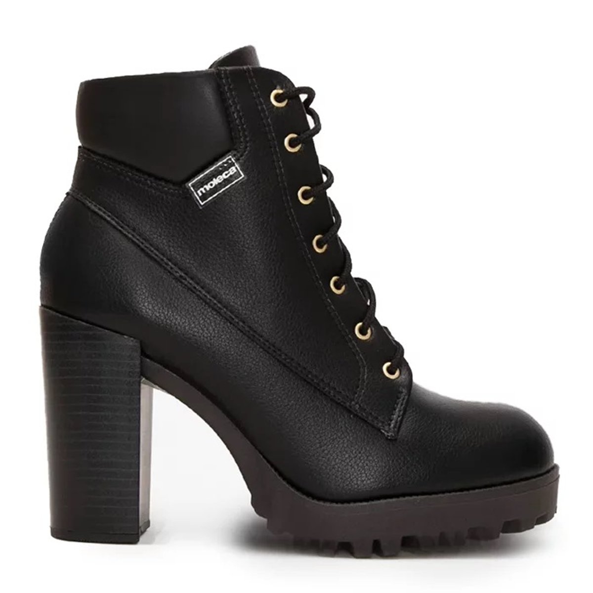 Bota Coturno Feminino Casual Salto Alto Tratorado Moleca