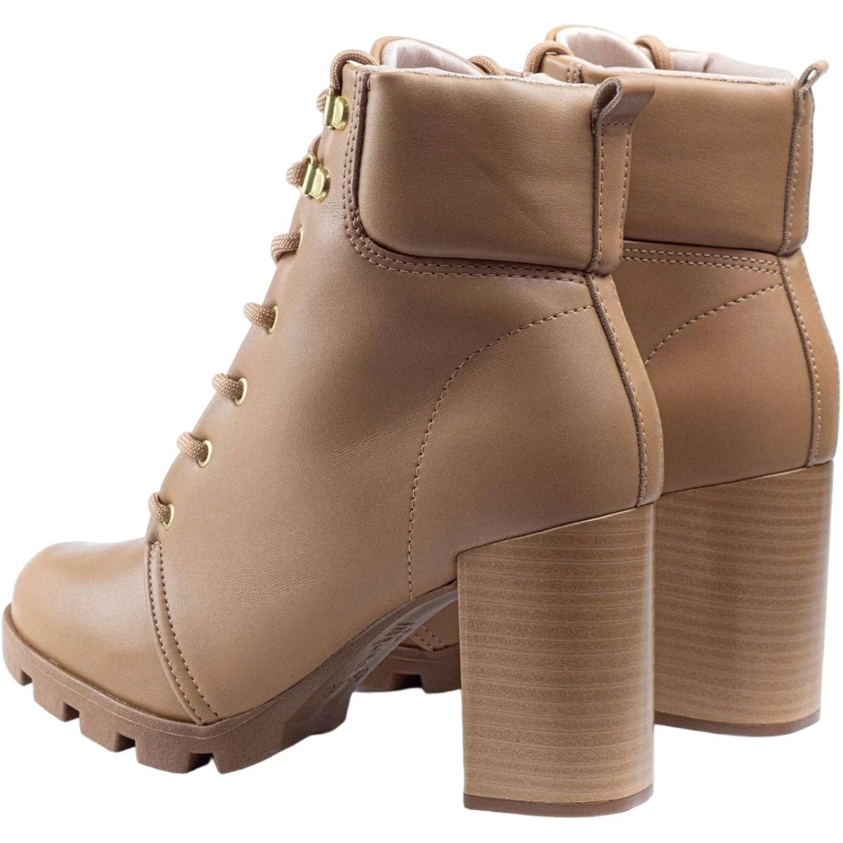 Bota Coturno Feminino Casual Tratorado Beira Rio 9074.103 Bege 4