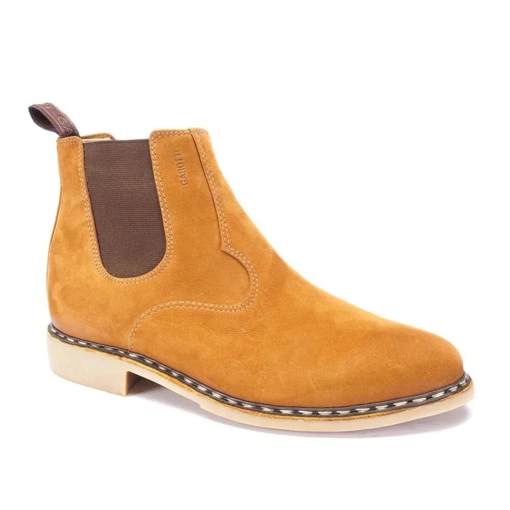 Botina Vira Francesa Costurada a Mão Ivan Garotti 4101900 Bico Redondo Laranja 1